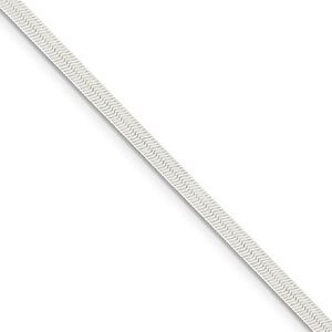 3mm, Sterling Silver Solid Herringbone Chain Necklace, 20 Inch